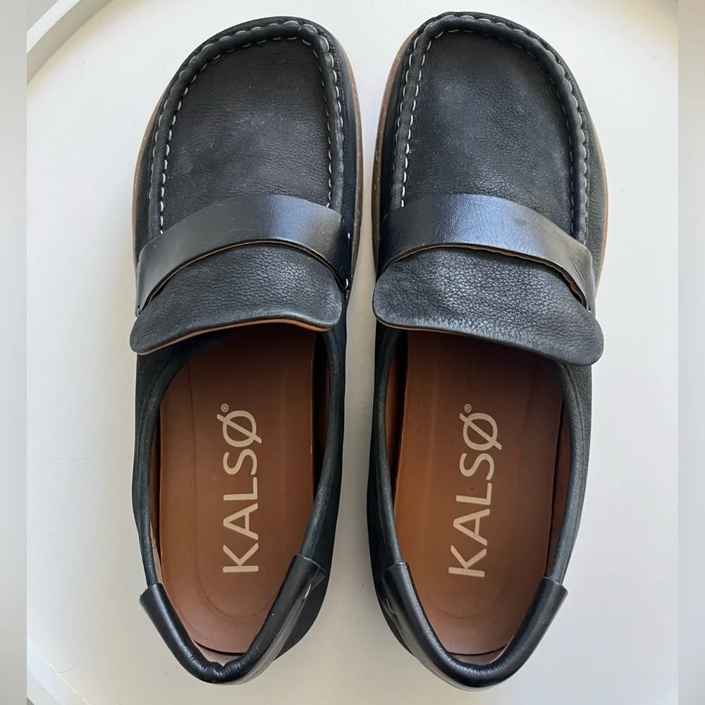 NIB KALSO MEN’S 12 Earth Negative Heal DABB BLACK Nubuck Leather Loafer PORTUGAL